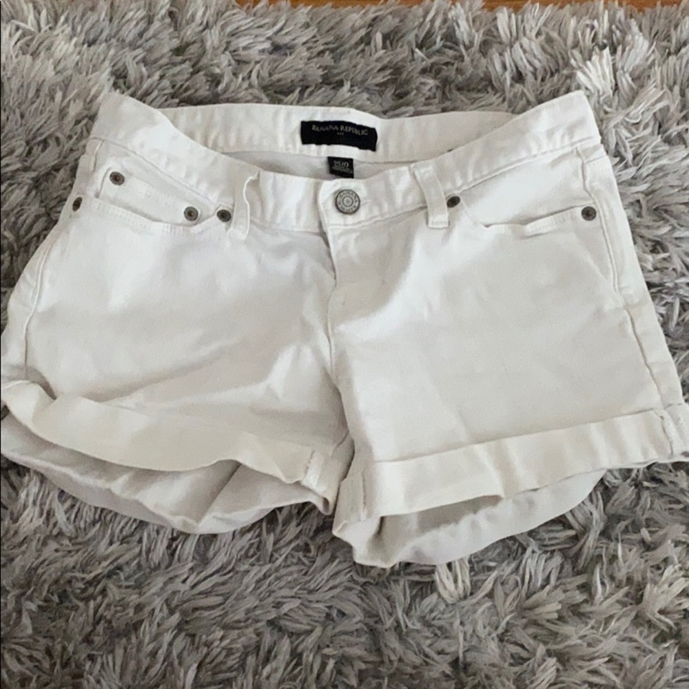 White denim shorts. Really good condition